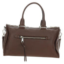 PRADA Hand Bag Leather 2way Brown Silver Auth yk20539SAM-3