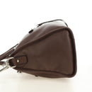 PRADA Hand Bag Leather 2way Brown Silver Auth yk20539SAM-4