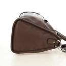 PRADA Hand Bag Leather 2way Brown Silver Auth yk20539SAM-5