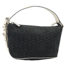 CELINE C Macadam Canvas Hand Bag Suede Black Silver Auth yk20542-1