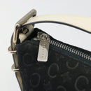 CELINE C Macadam Canvas Hand Bag Suede Black Silver Auth yk20542-14
