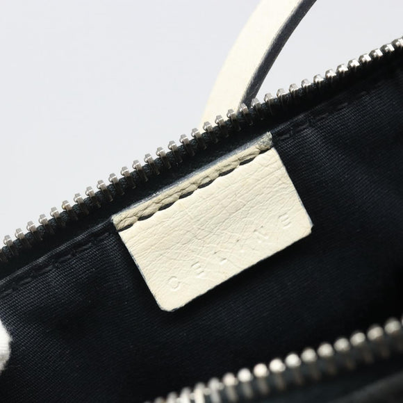 CELINE C Macadam Canvas Hand Bag Suede Black Silver Auth yk20542