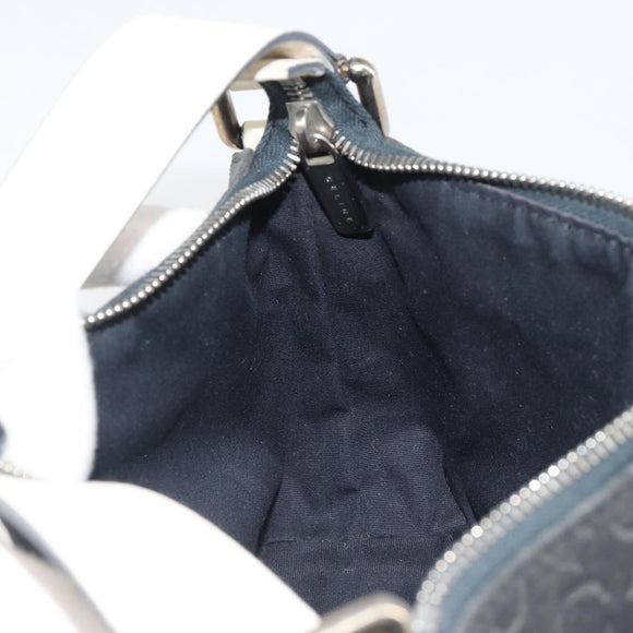 CELINE C Macadam Canvas Hand Bag Suede Black Silver Auth yk20542