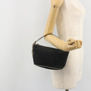 CELINE C Macadam Canvas Hand Bag Suede Black Silver Auth yk20542-20