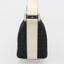 CELINE C Macadam Canvas Hand Bag Suede Black Silver Auth yk20542-4