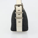 CELINE C Macadam Canvas Hand Bag Suede Black Silver Auth yk20542-5