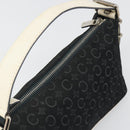 CELINE C Macadam Canvas Hand Bag Suede Black Silver Auth yk20542-6