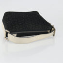 CELINE C Macadam Canvas Hand Bag Suede Black Silver Auth yk20542-7
