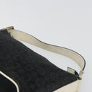 CELINE C Macadam Canvas Hand Bag Suede Black Silver Auth yk20542-8