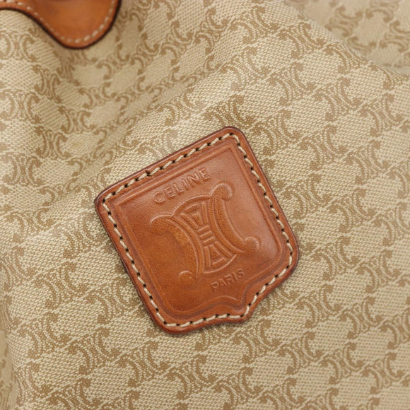 CELINE Macadam Canvas Shoulder Bag PVC Beige Gold Auth yk20544A