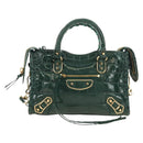 BALENCIAGA Classic Nano City Bag Embossed leather 2way 505982 Auth yk20546SAM-13