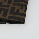 FENDI Zucca Canvas Wallet Black Brown Auth yk20547A-16