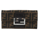 FENDI Zucca Canvas Wallet Black Brown Auth yk20547A-13
