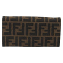 FENDI Zucca Canvas Wallet Black Brown Auth yk20547A-2