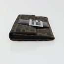 FENDI Zucca Canvas Wallet Black Brown Auth yk20547A-4