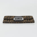 FENDI Zucca Canvas Wallet Black Brown Auth yk20547A-6