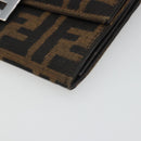 FENDI Zucca Canvas Wallet Black Brown Auth yk20547A-7