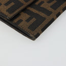 FENDI Zucca Canvas Wallet Black Brown Auth yk20547A-14
