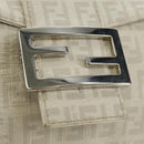 FENDI Zucchino Canvas Mamma Baguette Bag PVC White Silver Auth yk20548SAM-15