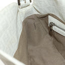 FENDI Zucchino Canvas Mamma Baguette Bag PVC White Silver Auth yk20548SAM-22