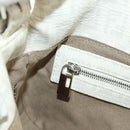 FENDI Zucchino Canvas Mamma Baguette Bag PVC White Silver Auth yk20548SAM-23