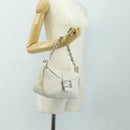 FENDI Zucchino Canvas Mamma Baguette Bag PVC White Silver Auth yk20548SAM-26