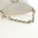 FENDI Zucchino Canvas Mamma Baguette Bag PVC White Silver Auth yk20548SAM-7