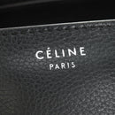 CELINE Luggage Mini Shopper Hand Bag Leather Black Silver Auth yk20549SAM-18