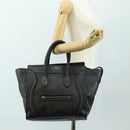 CELINE Luggage Mini Shopper Hand Bag Leather Black Silver Auth yk20549SAM-24