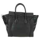CELINE Luggage Mini Shopper Hand Bag Leather Black Silver Auth yk20549SAM-2