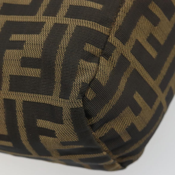 FENDI Zucca Canvas Hand Bag Black Brown Auth yk20550A