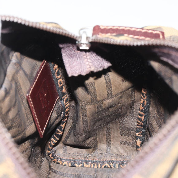 FENDI Zucca Canvas Hand Bag Black Brown Auth yk20550A