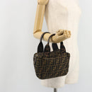 FENDI Zucca Canvas Hand Bag Black Brown Auth yk20550A-21