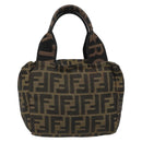 FENDI Zucca Canvas Hand Bag Black Brown Auth yk20550A-2