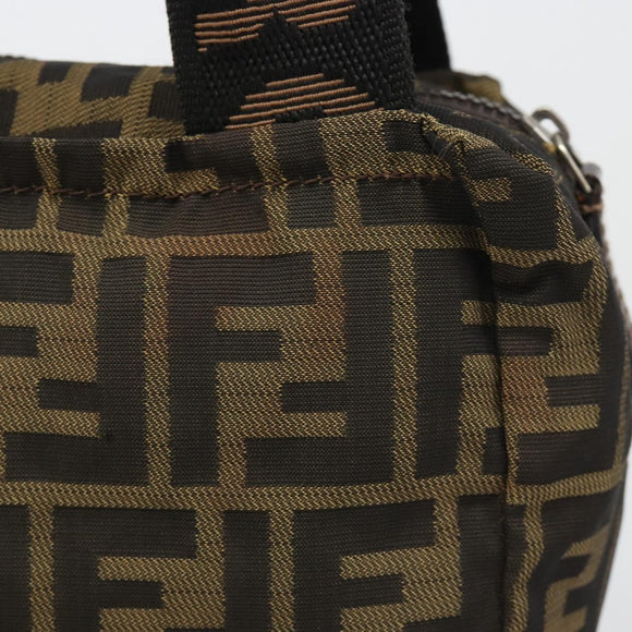 FENDI Zucca Canvas Hand Bag Black Brown Auth yk20550A