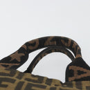 FENDI Zucca Canvas Hand Bag Black Brown Auth yk20550A-9