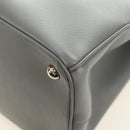 PRADA Hand Bag Safiano Leather 2way Gray Silver Auth yk20551SAM-16