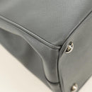 PRADA Hand Bag Safiano Leather 2way Gray Silver Auth yk20551SAM-17