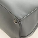 PRADA Hand Bag Safiano Leather 2way Gray Silver Auth yk20551SAM-18