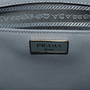PRADA Hand Bag Safiano Leather 2way Gray Silver Auth yk20551SAM-23