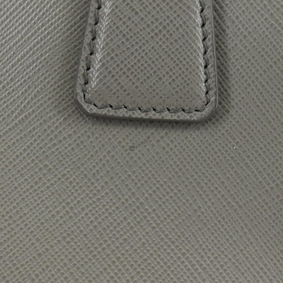 PRADA Hand Bag Safiano Leather 2way Gray Silver Auth yk20551SAM