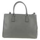 PRADA Hand Bag Safiano Leather 2way Gray Silver Auth yk20551SAM-4
