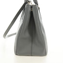 PRADA Hand Bag Safiano Leather 2way Gray Silver Auth yk20551SAM-5
