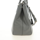 PRADA Hand Bag Safiano Leather 2way Gray Silver Auth yk20551SAM-6