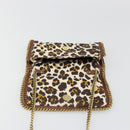 Stella MacCartney Falabella Chain Leopard Pattern Bag Canvas Brown Auth yk20554A-18