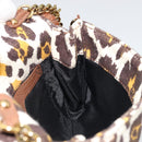 Stella MacCartney Falabella Chain Leopard Pattern Bag Canvas Brown Auth yk20554A-20