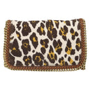 Stella MacCartney Falabella Chain Leopard Pattern Bag Canvas Brown Auth yk20554A-13