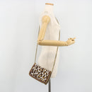 Stella MacCartney Falabella Chain Leopard Pattern Bag Canvas Brown Auth yk20554A-23
