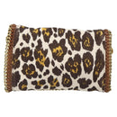 Stella MacCartney Falabella Chain Leopard Pattern Bag Canvas Brown Auth yk20554A-2