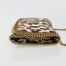 Stella MacCartney Falabella Chain Leopard Pattern Bag Canvas Brown Auth yk20554A-3